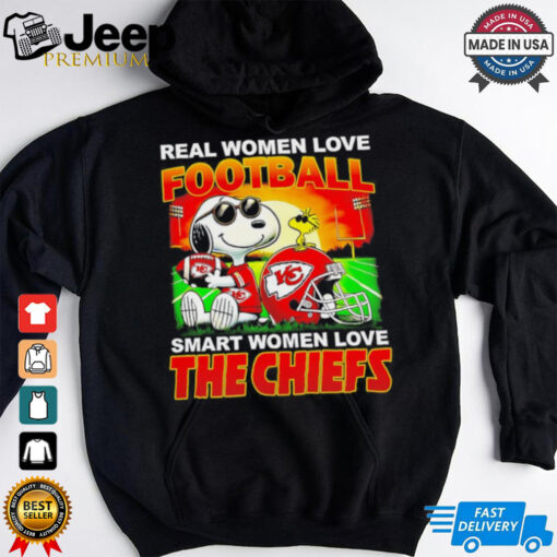 Snoopy real women love football smart the women love The Chiefs shirt