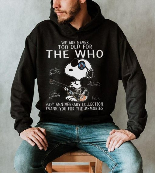 Snoopy we are never too old for the who thank you 2024 shirt