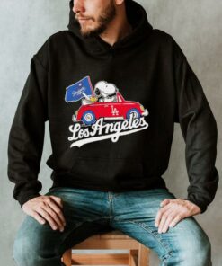 Snoopy x Woodstock driving car Los Angeles Dodgers MLB Playoff shirt