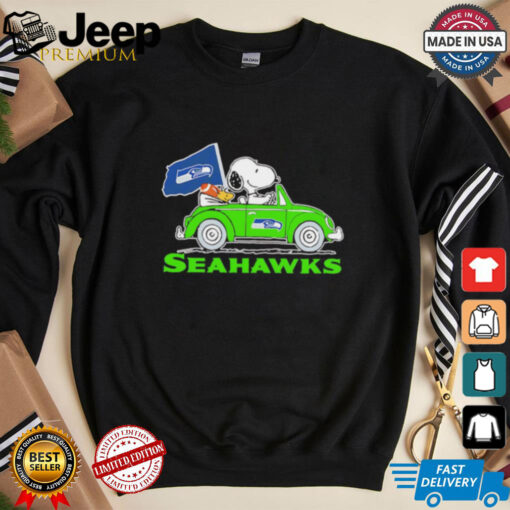 Snoopy x Woodstock driving car let’s go Seattle Seahawks shirt