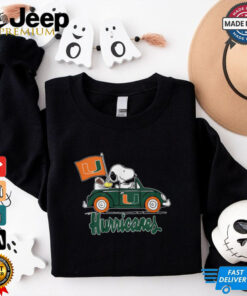 Snoppy In Car The Miami Hurricanes 2024 Shirt