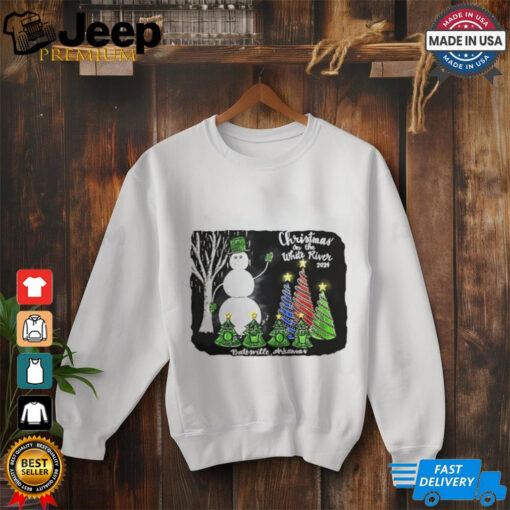 Snowman Christmas on the white river 2024 shirt