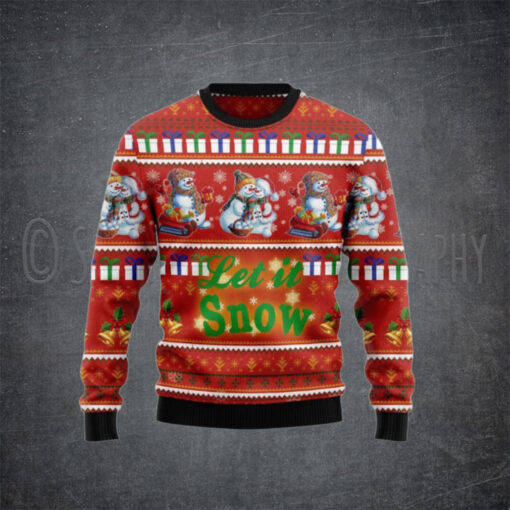 Snowman Let It Snow Ugly Christmas Sweater