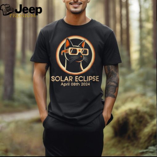 Solar Eclipse 2024 Cat Wearing Total Solar Eclipse Glasses T Shirt