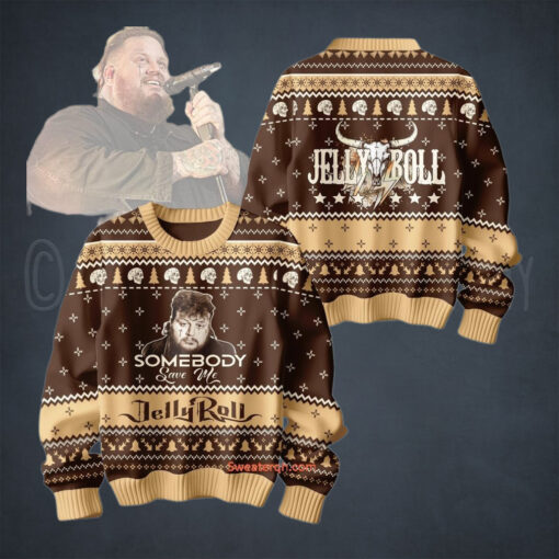 Somebody Save Me Jelly Roll Christmas Ugly Sweater