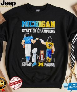 Son Goku and Vegeta Michigan State of Champions Detroit and Wolverines shirt