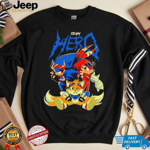 Sonic the Hedgehog cartoon team hero characters shirt