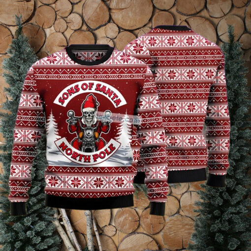 Sons Of Santa North Pole Red Crazy Sweaters For Christmas