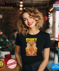 Spooky Halloween Pumpkin and Flames Graphic Retro shirt