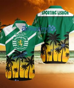 Sporting Lisbon FC Logo Button Down Hawaiian Shirt Hip Summer Trend