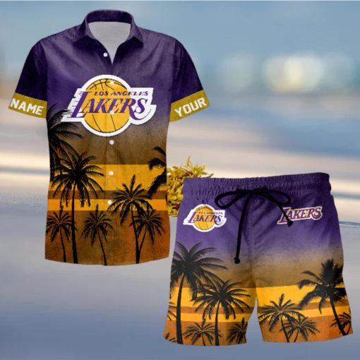 Sportwearmerch Los Angeles Lakers NBA Personalized Hawaiian Shirt And Short Pants For Fan