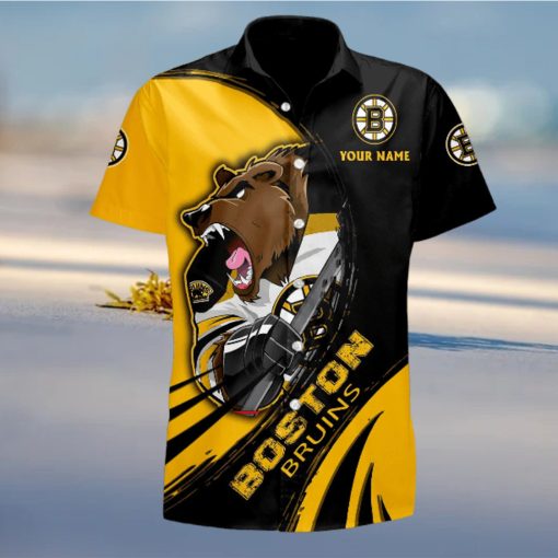 Sportwearmerch NHL Boston Bruins Hawaiian Shirt Short Pants For Fan