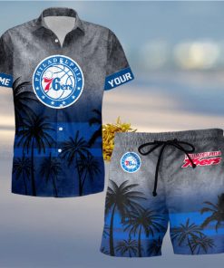 Sportwearmerch Philadelphia 76ers NBA Personalized Hawaiian Shirt And Short Pants For Fan