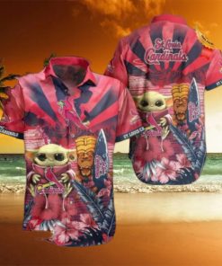 St Louis Cardinals Mlb Baby Yoda Hawaiian Shirt Men Youth Cardinals Aloha Shirt