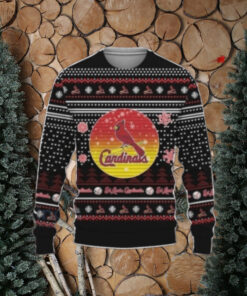 St. Louis Cardinals Black Sunset Logo Christmas Sweater