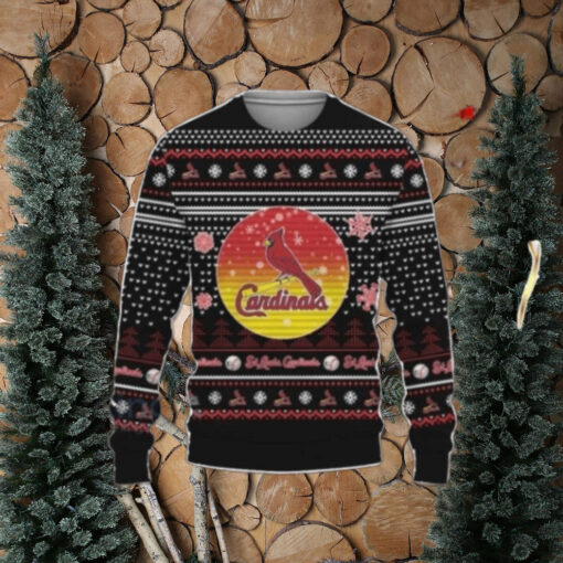 St. Louis Cardinals Black Sunset Logo Christmas Sweater