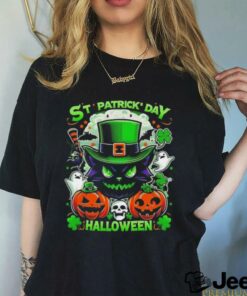 St. Patricks Day Halloween cat shirt