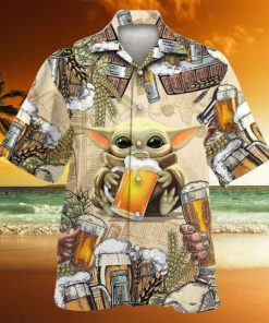 Star Wars Baby Yoda And Beer Gift For Fans Tropical Aloha Hawaiian Shirt Gifts For Men And Women Hawaiian Shirt