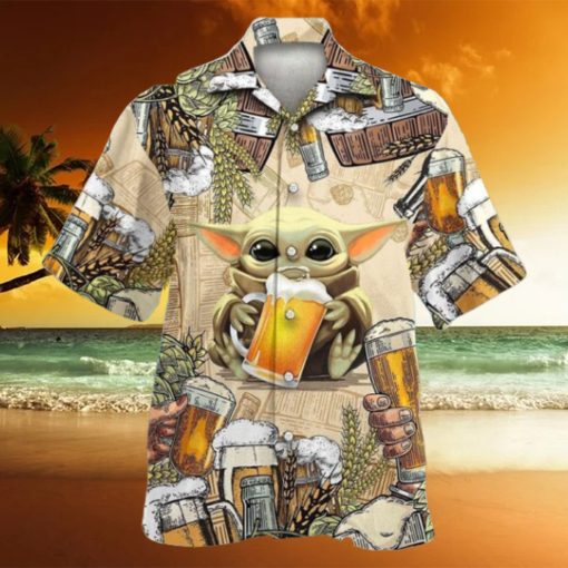 Star Wars Baby Yoda And Beer Gift For Fans Tropical Aloha Hawaiian Shirt Gifts For Men And Women Hawaiian Shirt