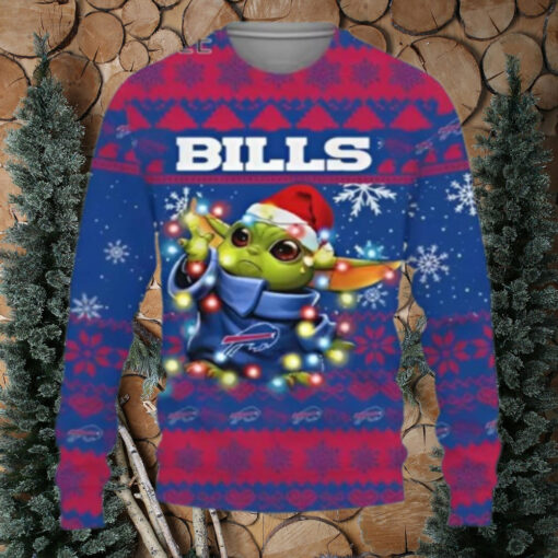 Star Wars Baby Yoda Buffalo Bills Light Up Christmas Sweater