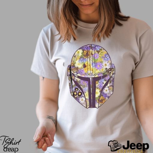 Star Wars The Mandalorian Floral Helmet Girls T Shirt