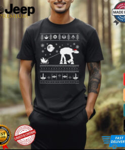 Star Wars Ugly Christmas shirts featuring iconic Star Wars characters like Darth Vader, Yoda, and Stormtroopers in festive holiday designs. Perfect for Star Wars fans looking to add some galactic fun to their Christmas celebrations.