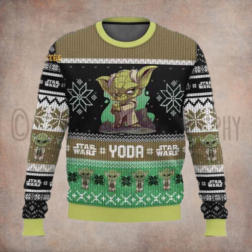 Star Wars Yoda Christmas Holiday Ugly Sweater