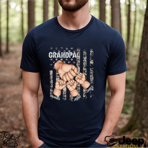 Stars And Stripes Grandpa Is Like Dad Without Rules Fist Bump Shirt