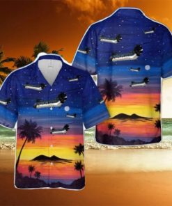 State Department Air Wing CH 46E 3D Hawaiian Shirt Button Beach Shirt