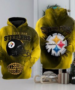 Steelers Hoodie 3D Football Helmet Logo Pittsburgh Steelers Unique Gift