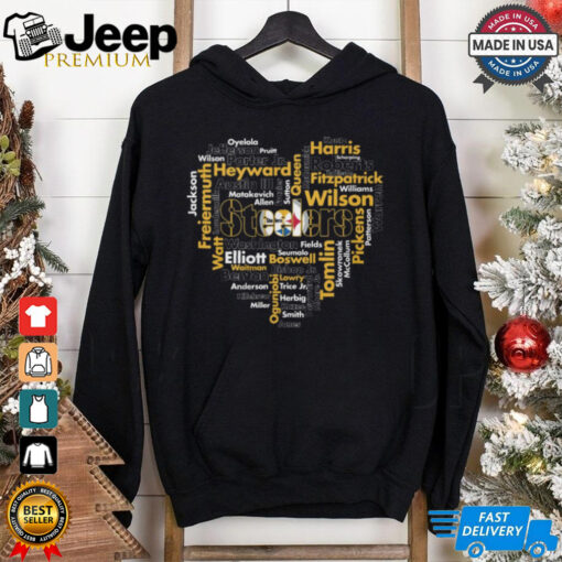 Steelers Word Cloud Player Names T Shirt