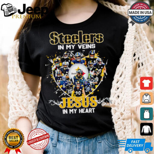 Steelers in my veins Jesus in my heart players shirt