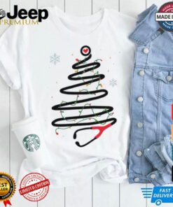 Stethoscope nurse Christmas tree shirt