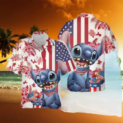 Stitch Cartoon 4th July Independence Day Hawaiian Shirt