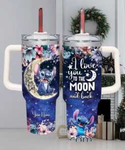 Stitch Customized 40 Oz Tumbler I Love You To The Moon and Back