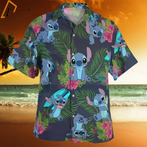 Stitch Disney Palm Leaves Pattern All Over Print Hawaiian Shirt