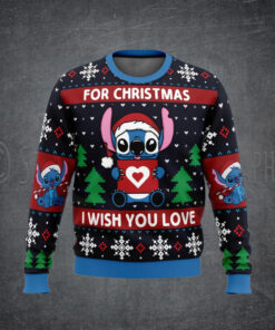 Stitch For Christmas I Wish You Love Ugly Christmas Sweater