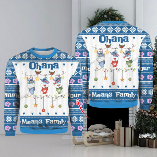 Stitch Ohana Means Family Personalized Ugly Sweater