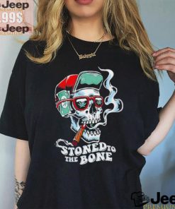 Stoned to the bone skull with cigar shirt