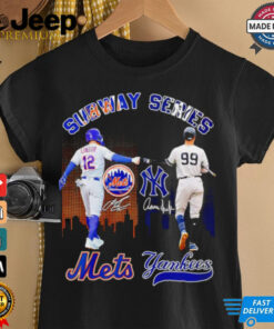 Subway Series New York Mets Lindor and Yankees Juan skyline shirt