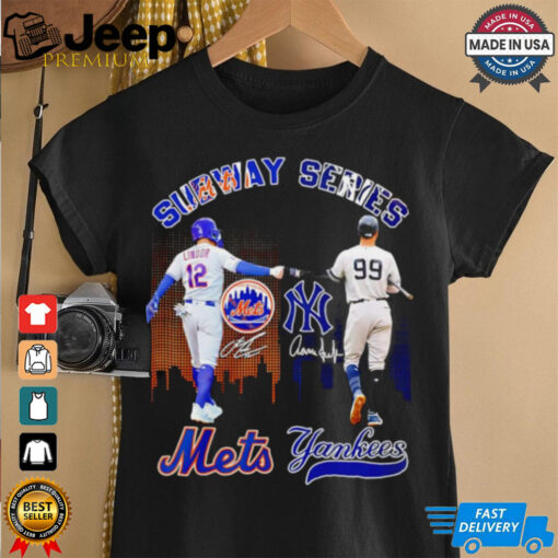 Subway Series New York Mets Lindor and Yankees Juan skyline shirt