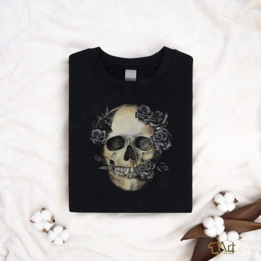 Sugar Flower Halloween Skull Death Cool Colorful Print T Shirt