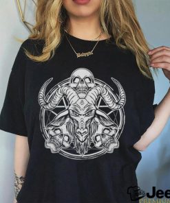 Sugar Skull Baphomet Goat Occult Satanic Lucifer Pentagram T Shirt