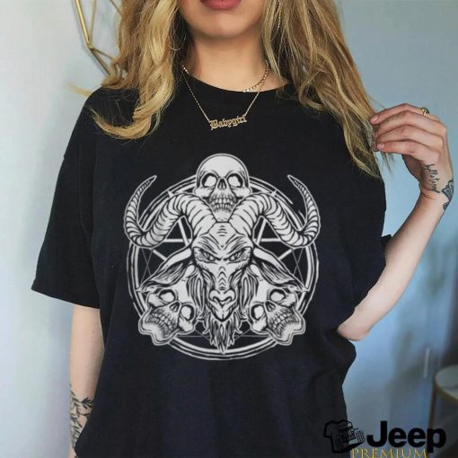 Sugar Skull Baphomet Goat Occult Satanic Lucifer Pentagram T Shirt