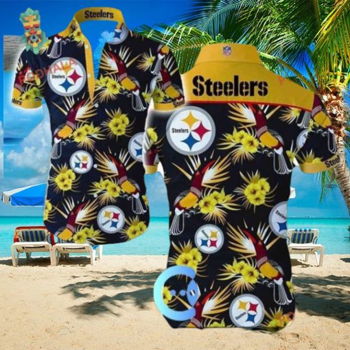 Summer Button Up Men’s NFL Pittsburgh Steelers Hawaiian Shirt