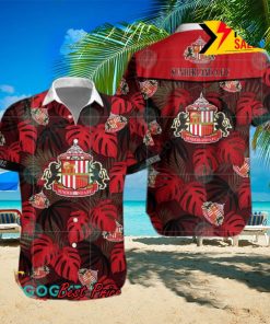 Sunderland AFC Big Logo Tropical Leaves Hawaiian Shirt And Shorts