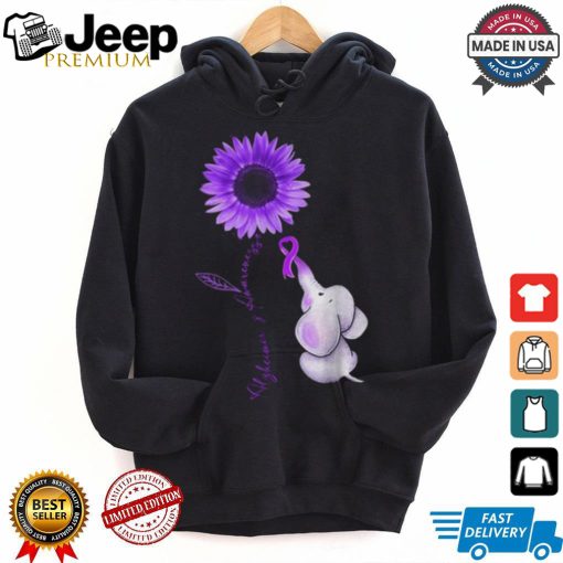 Sunflower Elephant Alzheimer’s Awareness T Shirt