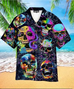Sunflower Skull Hippie Hawaiian Shirt