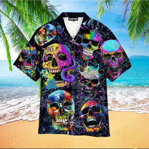 Sunflower Skull Hippie Hawaiian Shirt