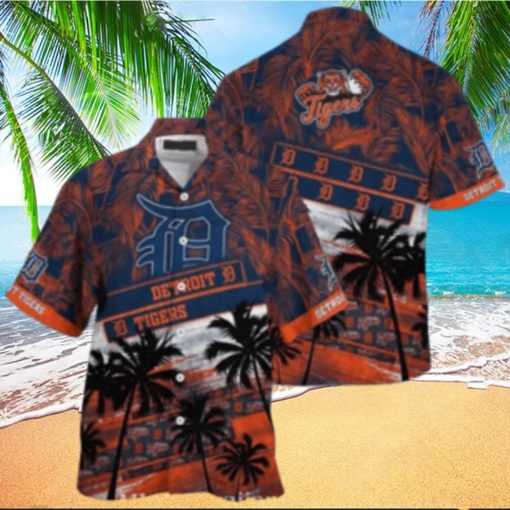 Sunset Tigers Palms And Team Logos Tropical Hawaiian Shirt